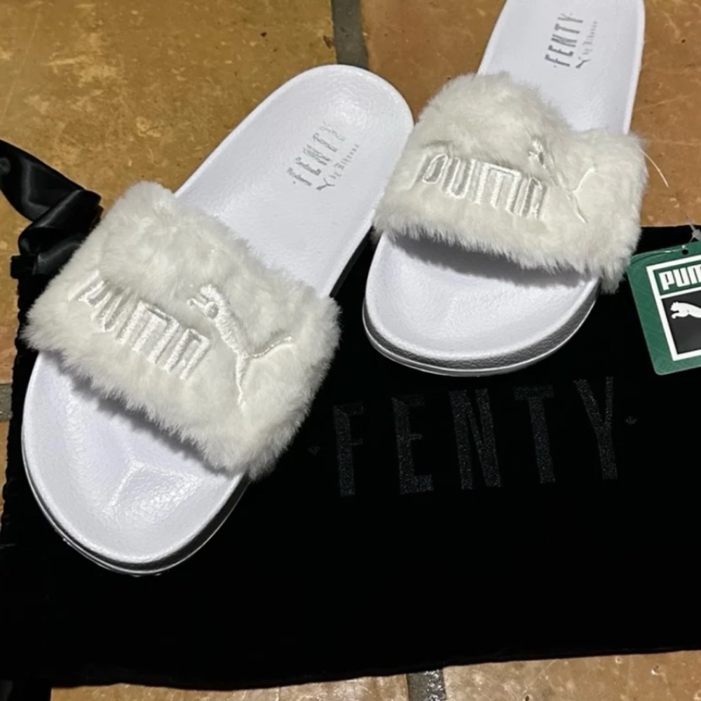 Puma x Fenty Women's White Furry Slides